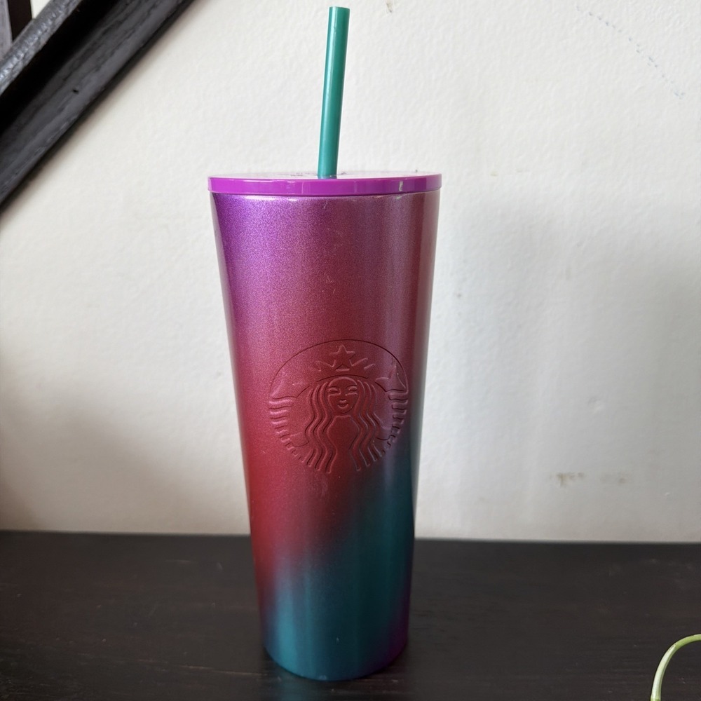 2022 Starbucks Spring Release Stainless Steel‎ Ombre Swirl 24oz Venti